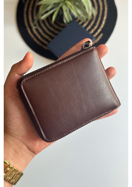 Lancy Erkek Fermuarlı Rfid Koruma Özellikli Hakiki Deri Cüzdan Kahve indirimleri