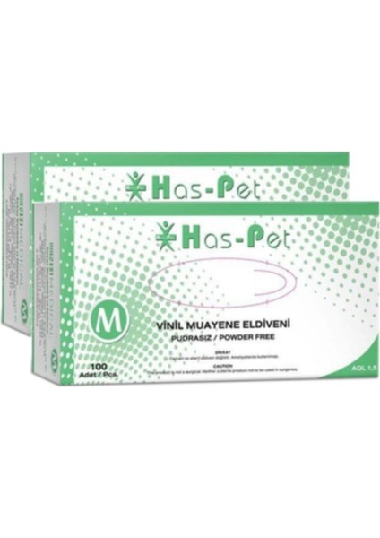 2 Paket Vinil Muayene Eldiveni Pudrasız Beyaz M-100 Adet