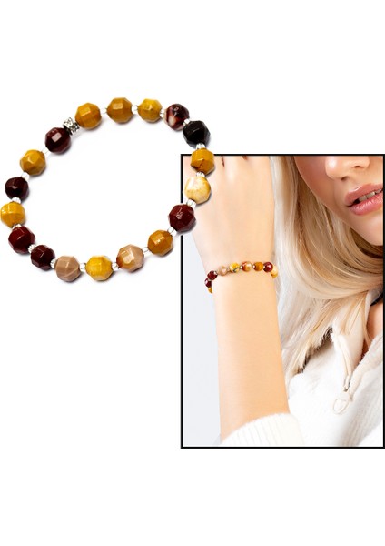 Faset Kesim Mokait Doğaltaş Kadın Bileklik fiyatları