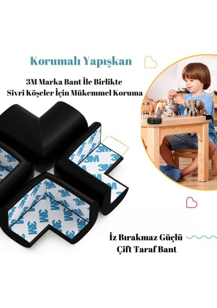 12 Adet Köşe Koruyucu Yastık Saf Kauçuk Masa Sehpa Kenar Köşe Koruyucu Çocuk Bebek Emniyet Koruma