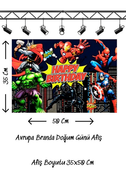 Yenilmezler Avengers Intikamcılar Temalı Doğum Günü Afişi