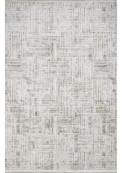 Abolish Gri Geometrik Etnik Modern Desenli Akrilik Hav Vermeyen Leke Tutmayan Kolay Temizlenen Yumuşak Makine Salon Yolluk Mutfak Halı