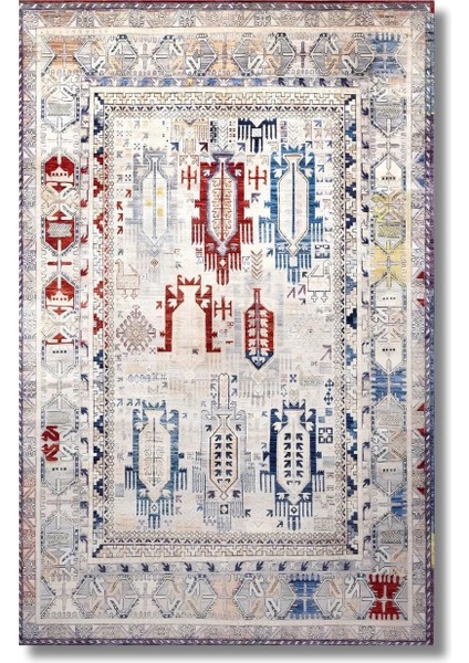 Drom Dokuma Taban Makinede Yıkanabilen Kilim Kaymaz Şönil Multi Iskandinav Halı