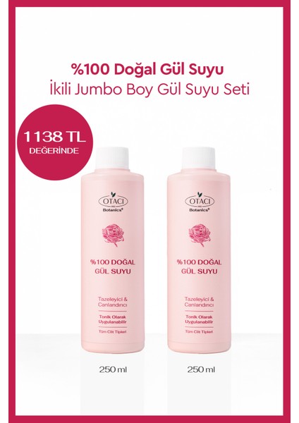 Avantajlı 2 Li Gül Kürü Gül Suyu 250 ml fiyatları