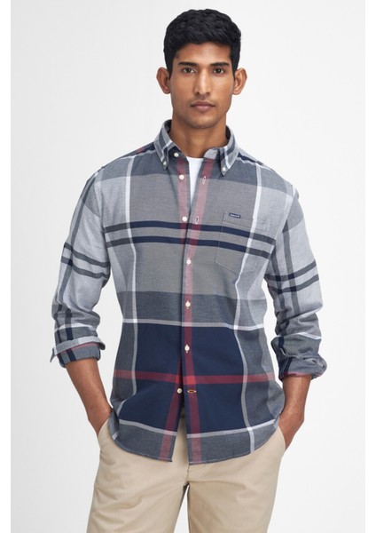 Dunoon Tailored Tartan Gömlek TN21 Blue Granite