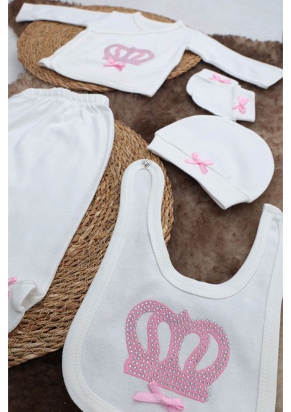 5 Parça Hastane Çıkışı Zıbın Seti 0-3 Ay - Princess