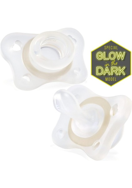 Gece Parlayan PhysioForma Mini Soft 2'li Emzik 2-6 Ay