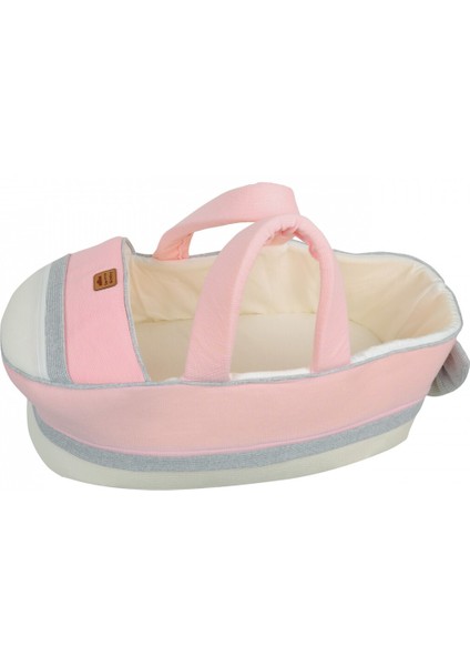 Sema Baby Portbebe Yenidoğan Bebek Yatağı - Ekru/Pembe