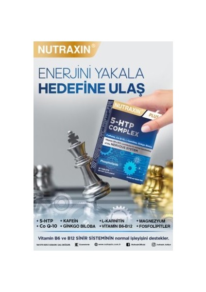 5-HTP Kompleksi Takviye Edici Gıda - 30 Tablet, Kafein, Koenzim Q10, L-Karnitin ve Ginkgo Biloba İçerir, Türkiye Menşeli modelleri