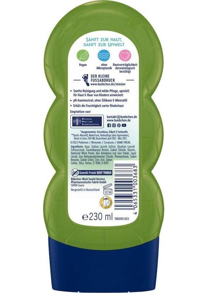 Çocuk Şampuan&duş Jeli 2 In 1 Pokemon Bulbasaur 230 ml