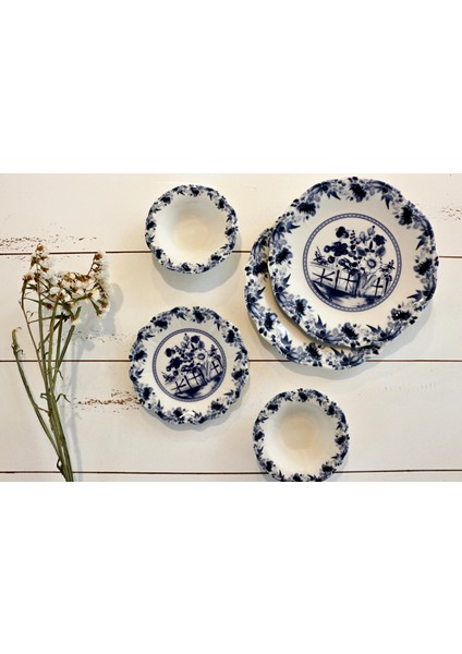 Porselen Alba Bloom 8 Parça 4 Kişilik Kahvaltı Takımı