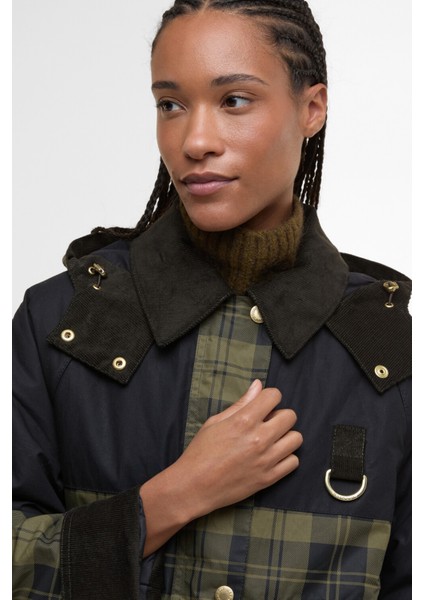 Elaine Showerproof Ceket OL51 Olive Check indirimleri