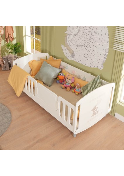 MeltemKids Sweet Bear Çocuk Odası Montessori Karyola 90x190 cm fırsatları