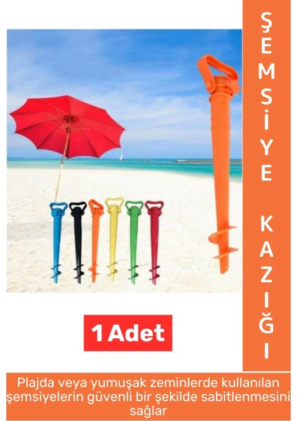 Dayanıklı Montaj Gerektirmez Kolay Kullanım Deniz Plaj Plastik Şemsiye Sabitleme Kazığı 41 x 16 cm