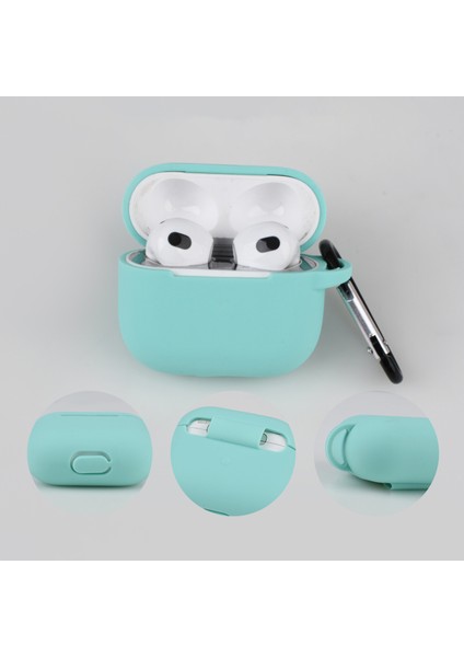 6 In 1 Apple Airpods Için 3 Taşınabilir Taşıma Çantası Kulaklık Silikon Kılıf Seti Kulakiçi Tutucu/anti-Kayıp Boyun Askısı-Nane Yeşili (Yurt Dışından) fiyatları