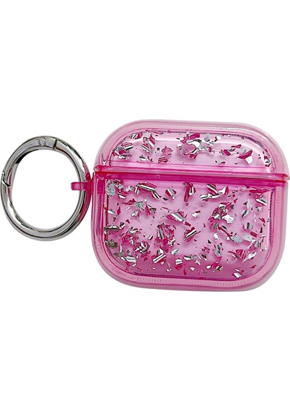 Apple Airpods 3 Için Darbeye Dayanıklı Epoksi Pc Kasa Anti-Drop Bluetooth Kulaklık Kapağı Halka Tokalı-Gül (Yurt Dışından)