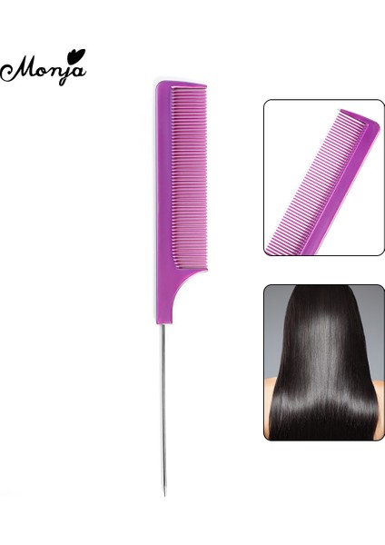 Monja Profesyonel Plastik Sivri Kuyruk Tarak Anti-Statik Saç Stili Sıçan Kuyruğu Tarak Fırça Düz Boya Saç Şekillendirici Güzellik Araçları (Yurt Dışından)