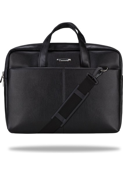 VIP SD150 15.6 Suni Deri Laptop Çantası -Siyah