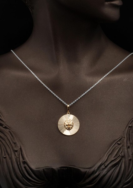 Aslan Başı Madalyon Kolye Ucu 14 Ayar Altın fiyatları