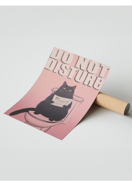 Çerçevesiz Poster, Do Not Dısturb – Komik Kedi Tipografisi, Ofis Dekoru Poster No: 109805 modelleri