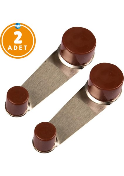 2 Adet Iz Bırakmaz Kolay Montaj Paslanmaz Çelik Mürdüm Renk Kapı Tutucu ve Kapı Stoperi