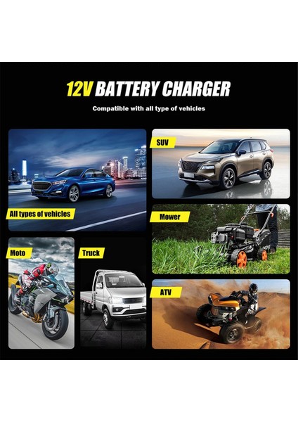 12V6A Araba Akü Şarj Cihazı Hızlı Şarj Onarım Darbeli Tam Akıllı Şarj Cihazı Otomobil Motolet Abd Fişi (Yurt Dışından) modelleri