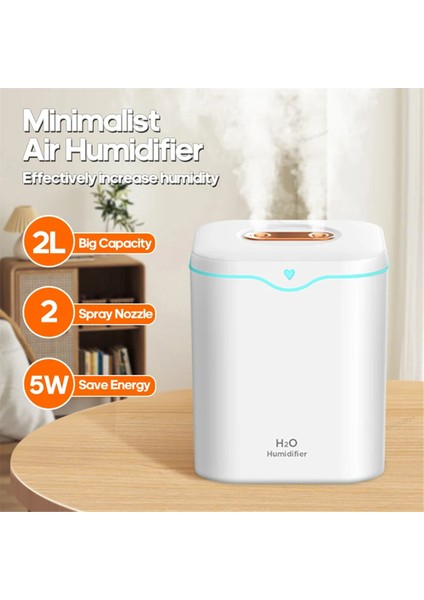 2000ML Büyük Kapasiteli Çift Sprey Portlu Hava Nemlendirici USB Sessiz Aromaterapi Difüzörü Soğuk Sis Makinesi Ev Için Pembe (Yurt Dışından) fiyatları