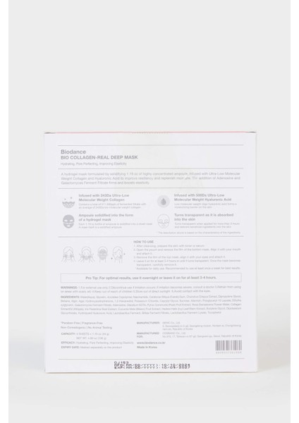 Bio Collagen Real Deep Mask Set – Derin Kolajen Onarıcı & Nemlendirici Maske 34gr indirimleri