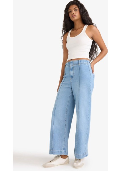 Culotte Yüksek Bel Uzun Jean Yıkamalı Pantolon F5537AX25AU modelleri