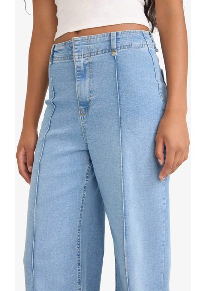 Culotte Yüksek Bel Uzun Jean Yıkamalı Pantolon F5537AX25AU indirimleri