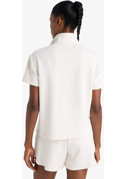 Fit Standart Fit Dik Yaka Sporcu Modal Kısa Kollu Tişört E2931AX25SM