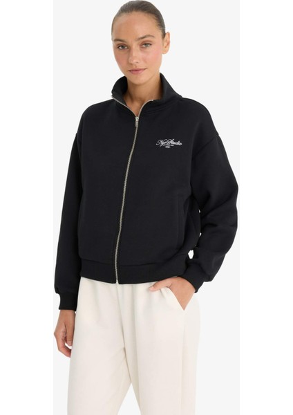 Relax Fit Kolej Yaka Baskılı Bomber Hırka F0310AX25AU modelleri