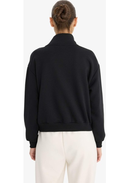 Relax Fit Kolej Yaka Baskılı Bomber Hırka F0310AX25AU