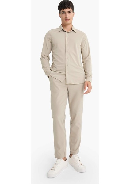 Tailored Regular Fit Kısa Paça Esnek Kumaş Teknik Pantolon F1672AX25AU fırsatları