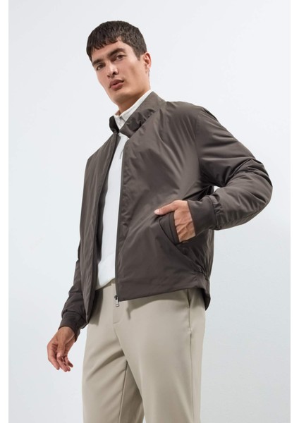 Su İtici Slim Fit Dar Kesim Dik Yaka Fermuarlı Astarlı İç Cepli Mont F0880AX25AU