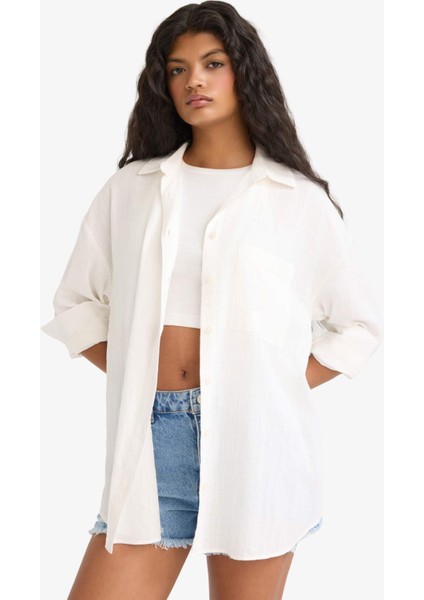 Oversize Geniş Kalıp Uzun Kollu Gömlek X2232AZ25AU modelleri