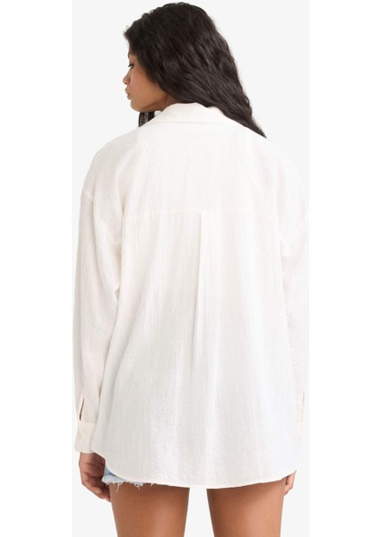 Oversize Geniş Kalıp Uzun Kollu Gömlek X2232AZ25AU indirimleri