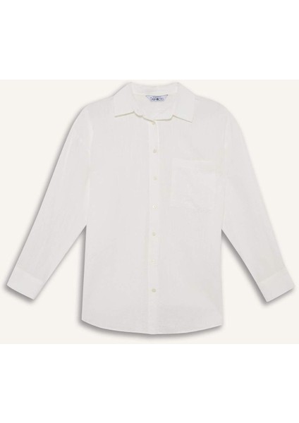 Oversize Geniş Kalıp Uzun Kollu Gömlek X2232AZ25AU