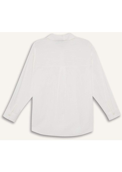 Oversize Geniş Kalıp Uzun Kollu Gömlek X2232AZ25AU