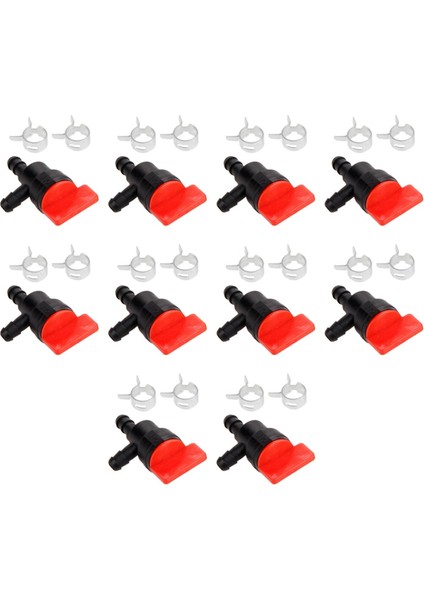 10 Adet 90 Derece Yakıt Kesme Vanası 1/4 Inç Gaz Hattı Kelepçeleri Briggs & Stratton 698181,494769 Tecumseh 35857,32961 (Yurt Dışından)