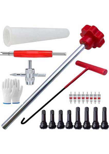 23 Adet Lastik Vana Sapı Sökücü Tüp Metal Lastik Tamir Araçları Seti Metal Araba Sökücü Tekerlek Lastik Sökücü Montaj B (Yurt Dışından)