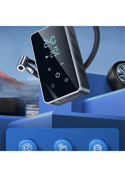 Kablosuz Hava Pompası 150PSI Dokunmatik Ekran Taşınabilir Elektrikli Lastik Şişirme Makinesi Araba Bilet Motolet Hava Kompresörü Enjektörü (Yurt Dışından) fiyatları