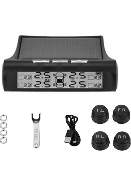 Araba Dış Lastik Basınç Sensörleri Güneş Enerjisi Tpms Lastik Basıncı Izleme Sistemi Lastik Basıncı Alarmı Dijital Ekran (Yurt Dışından)