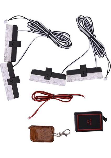 Araba 12V 16 LED Kırmızı ve Mavi Polis Flaş Işığı Gösterge Paneli Acil Durum Uyarı Lambası (Yurt Dışından)