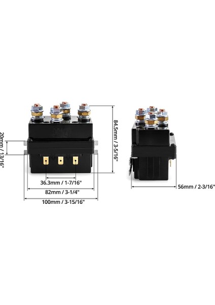 12V 500A Vinç Uzaktan Kontaktör 5000-7000 Lbs Vinç Kontrol Solenoid Rölesi LR4450 Araba Atv'leri, Utv'ler, Suv'lar Için Evrensel (Yurt Dışından) fırsatları