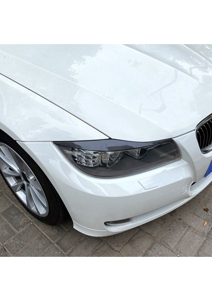 Bmw 3 Serisi E90 E91 320I 330I 05-12 Için Araba Karbon Fiber Farlar Kaşlar Göz Kapakları Kirpik Far Çıkartmaları (Yurt Dışından) fiyatları