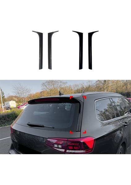 Araba Arka Cam Yan Spoiler Canards Ayırıcı Vw Passat B8 B8.5 Arka Cam Yan Kanat Trim Sticker Parlak Siyah (Yurt Dışından) fiyatları