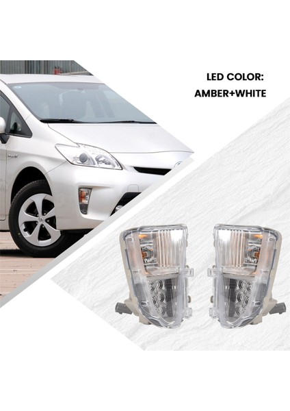 LED Ön Dönüş Sinyal Lambası Drl 2012-2015 Için Gündüz Çalışma Işığı Toyota Prius Facelift XW30 81511-47060 81521-47060 (Yurt Dışından)