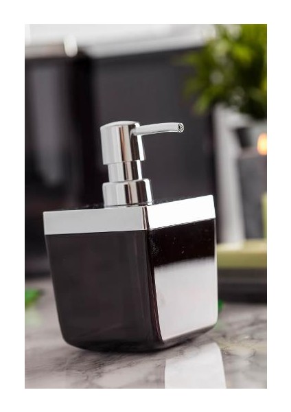 Toskana Sıvı Sabunluk-Şeffaf Siyah