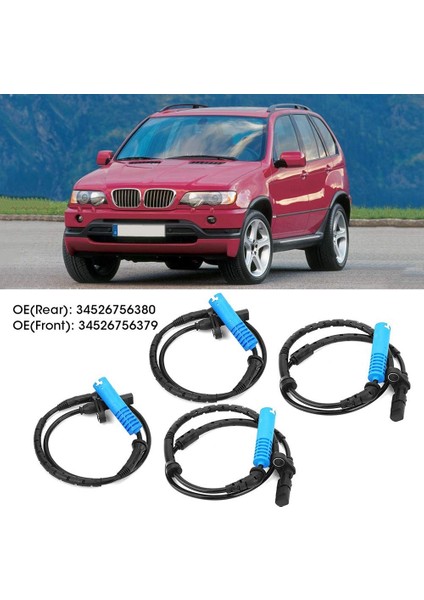 Bmw-X5 E53 2000-2006 Için 4 Adet Araba Abs Tekerlek Hız Sensörü 34526756380 34526756573 34526756379 34526752016 (Yurt Dışından) fiyatları